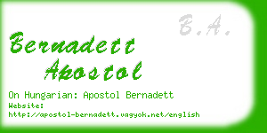 bernadett apostol business card